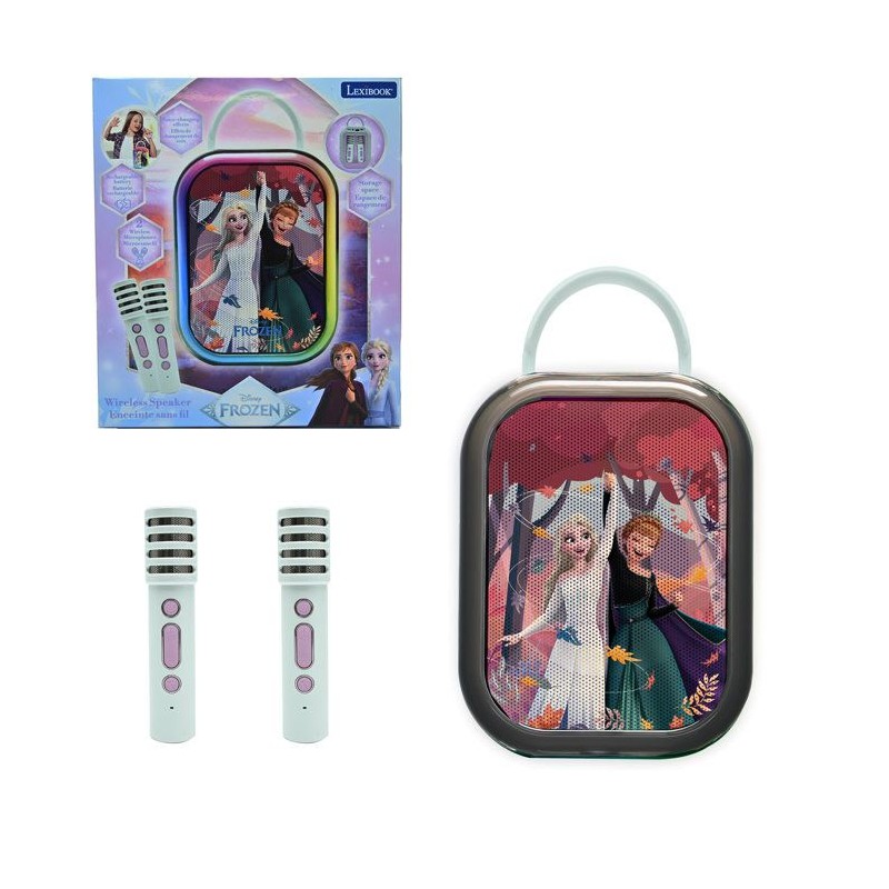 Karaoké Bluetooth La Reine des Neiges - LEXIBOOK - 2 Microphones - Ba