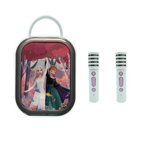 Karaoké Bluetooth La Reine des Neiges - LEXIBOOK - 2 Microphones - Batterie Rechargeable Intégrée - Bluetooth - Design Portab
