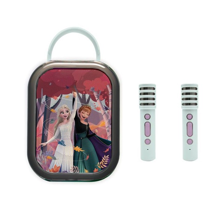 Karaoké Bluetooth La Reine des Neiges - LEXIBOOK - 2 Microphones - Batterie Rechargeable Intégrée - Bluetooth - Design Portab Karaoké Bluetooth La Reine des Neiges - LEXIBOOK - 2 Microphones - Batterie Rechargeable Intégrée - Bluetooth - Design Portab