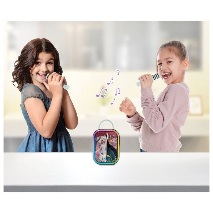 Karaoké Bluetooth La Reine des Neiges - LEXIBOOK - 2 Microphones - Batterie Rechargeable Intégrée - Bluetooth - Design Portab Karaoké Bluetooth La Reine des Neiges - LEXIBOOK - 2 Microphones - Batterie Rechargeable Intégrée - Bluetooth - Design Portab