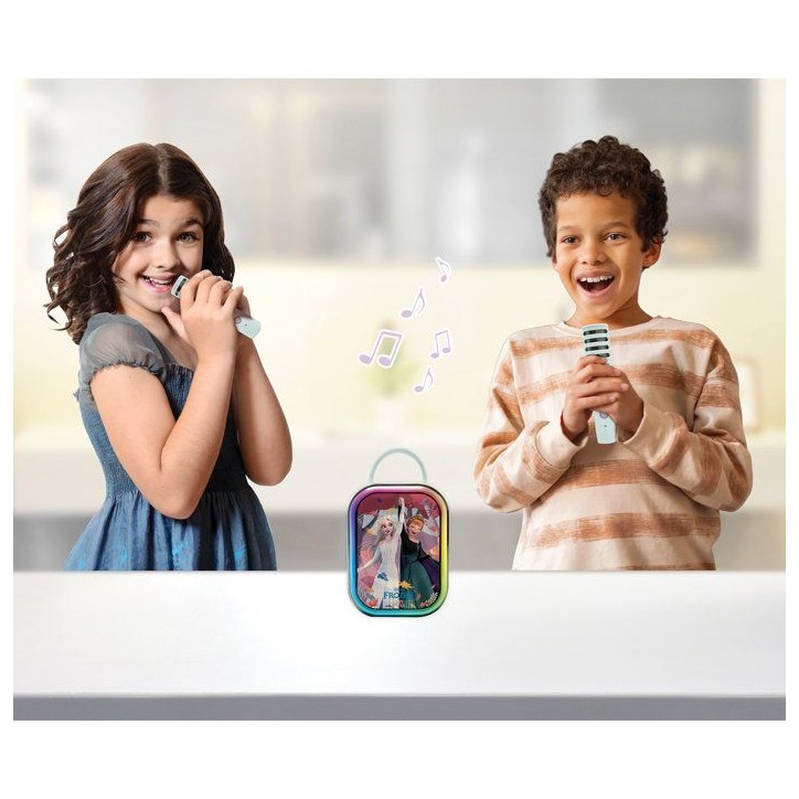 Karaoké Bluetooth La Reine des Neiges - LEXIBOOK - 2 Microphones - Batterie Rechargeable Intégrée - Bluetooth - Design Portab Karaoké Bluetooth La Reine des Neiges - LEXIBOOK - 2 Microphones - Batterie Rechargeable Intégrée - Bluetooth - Design Portab