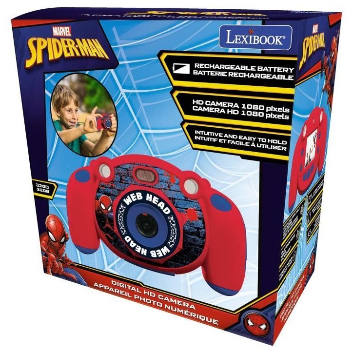 Appareil photo numérique enfant Spiderman - LEXIBOOK - Ecran LCD 2 pouces - Grand angle 100 degrés - Rouge Appareil photo numérique enfant Spiderman - LEXIBOOK - Ecran LCD 2 pouces - Grand angle 100 degrés - Rouge