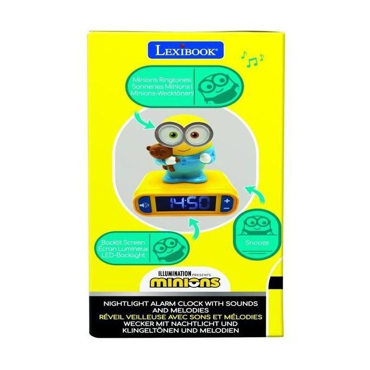 LEXIBOOK - Réveil veilleuse Les Minions - Sons et mélodies, écran LCD rétro-éclairé et lumineux - Jaune LEXIBOOK - Réveil veilleuse Les Minions - Sons et mélodies, écran LCD rétro-éclairé et lumineux - Jaune