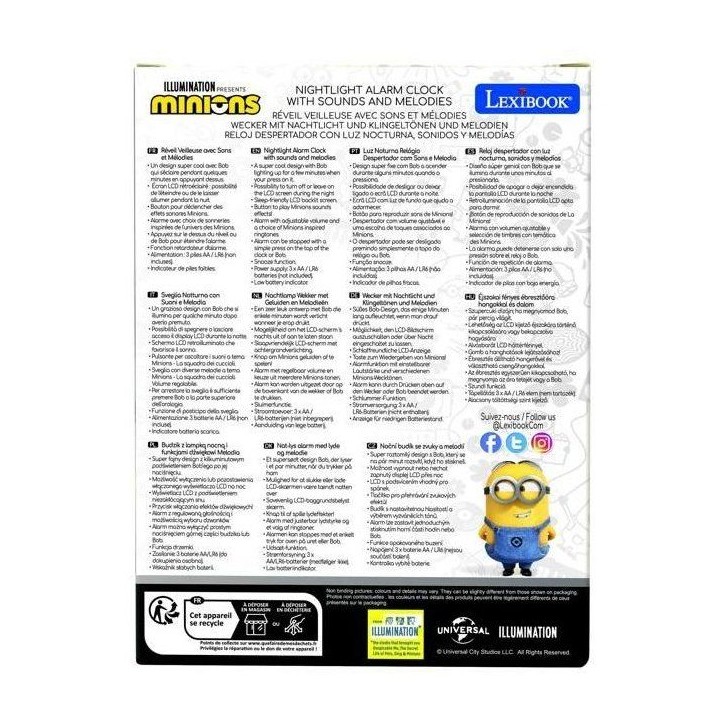 LEXIBOOK - Réveil veilleuse Les Minions - Sons et mélodies, écran LCD rétro-éclairé et lumineux - Jaune LEXIBOOK - Réveil veilleuse Les Minions - Sons et mélodies, écran LCD rétro-éclairé et lumineux - Jaune