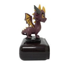 LEXIBOOK - Réveil veilleuse Dragon - Sons et mélodies, écran LCD rétro-éclairé et lumineux - Noir, Violet, Jaune