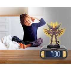 LEXIBOOK - Réveil veilleuse Dragon - Sons et mélodies, écran LCD r