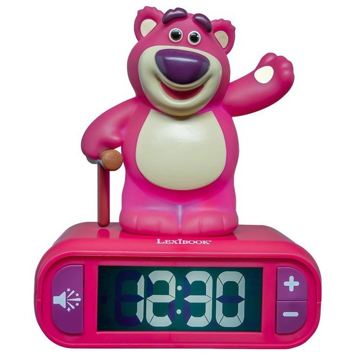 LEXIBOOK - Réveil veilleuse Lotso - Sons et mélodies, écran LCD rétro-éclairé et lumineux - Rouge, Blanc LEXIBOOK - Réveil veilleuse Lotso - Sons et mélodies, écran LCD rétro-éclairé et lumineux - Rouge, Blanc
