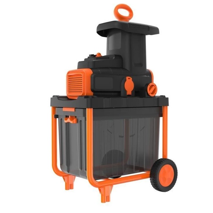 Broyeur de Végétaux filaire - BLACK+DECKER - BEGAS5800-QS - 2800W - Capacité de Broyage 45 mm - Bac Collecteur 45 L Broyeur de Végétaux filaire - BLACK+DECKER - BEGAS5800-QS - 2800W - Capacité de Broyage 45 mm - Bac Collecteur 45 L
