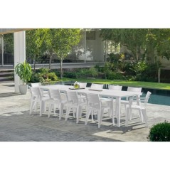 Table de jardin - rectangulaire - blanc - en résine - 8 a 10 personnes - Lima - Allibert by KETER