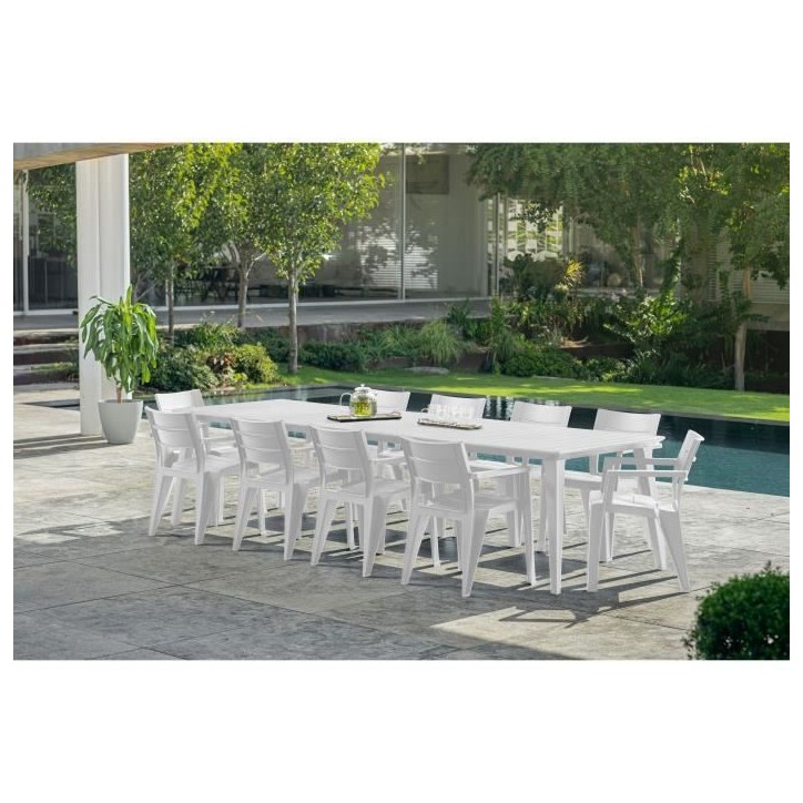 Table de jardin - rectangulaire - blanc - en résine - 8 a 10 personnes - Lima - Allibert by KETER Table de jardin - rectangulaire - blanc - en résine - 8 a 10 personnes - Lima - Allibert by KETER