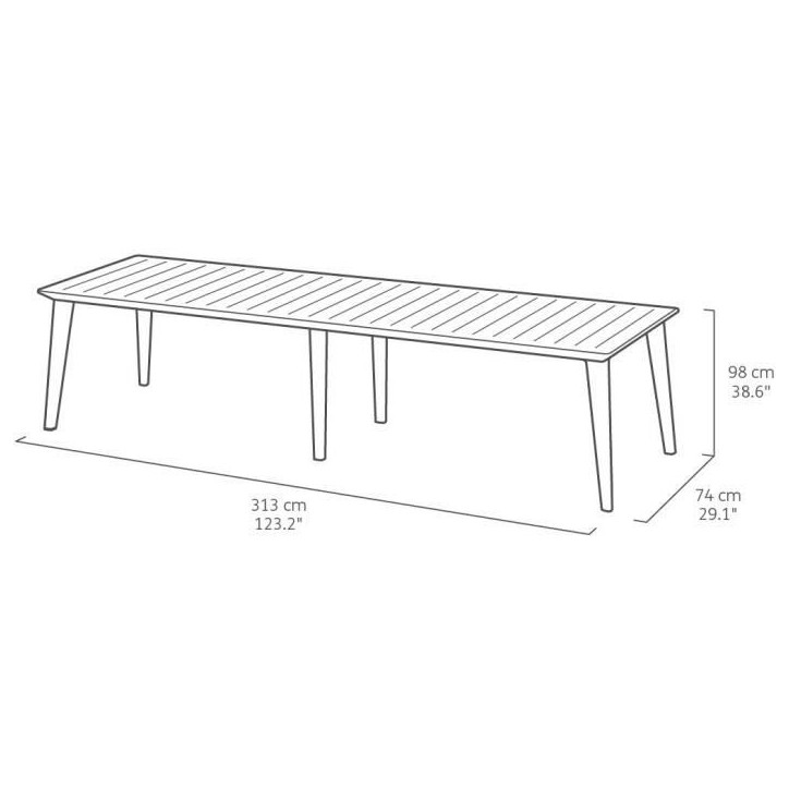 Table de jardin - rectangulaire - blanc - en résine - 8 a 10 personnes - Lima - Allibert by KETER Table de jardin - rectangulaire - blanc - en résine - 8 a 10 personnes - Lima - Allibert by KETER