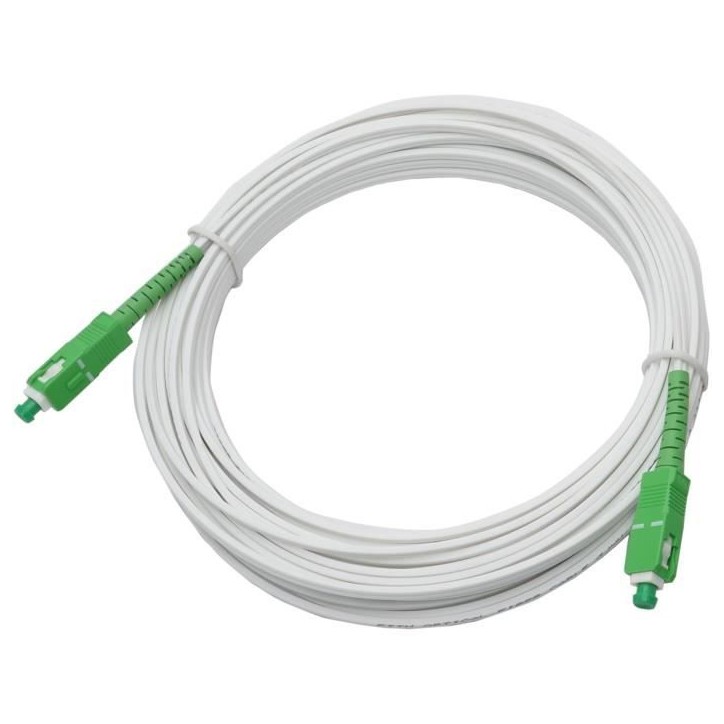 Câble fibre optique - LINEAIRE - FB122H - SC-APC / SC-APC - 10m - Pour Orange Livebox, SFR box fibre, Bouygues Télécom Bbox Câble fibre optique - LINEAIRE - FB122H - SC-APC / SC-APC - 10m - Pour Orange Livebox, SFR box fibre, Bouygues Télécom Bbox