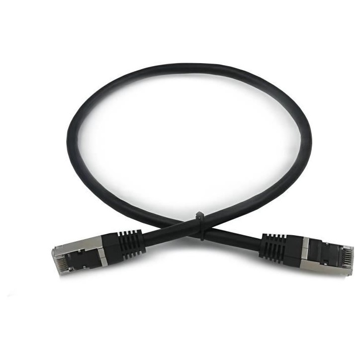 Câble RJ45 - LINEAIRE - PCC6FNA5 - Cat.6 - Blindé - F/UTP - Noir - 0,5m