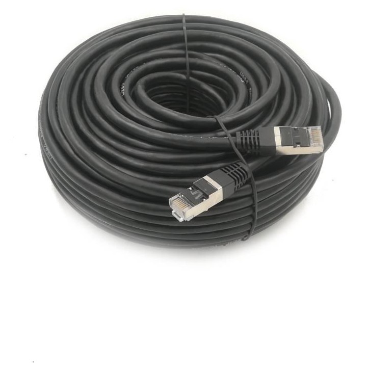 Câble RJ45 - LINEAIRE - PCC6FNJ - Cat.6 - Blindé - F/UTP - Noir - 20m