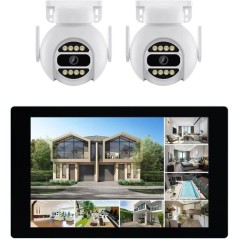 Kit 2 caméras motorisées - LINK2HOME - HD - Écran tactile 10,1'' -