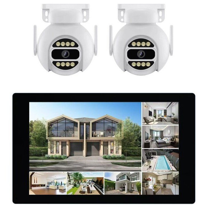 Kit 2 caméras motorisées - LINK2HOME - HD - Écran tactile 10,1'' - 3MP - Vision nocturne + IP66 Kit 2 caméras motorisées - LINK2HOME - HD - Écran tactile 10,1'' - 3MP - Vision nocturne + IP66