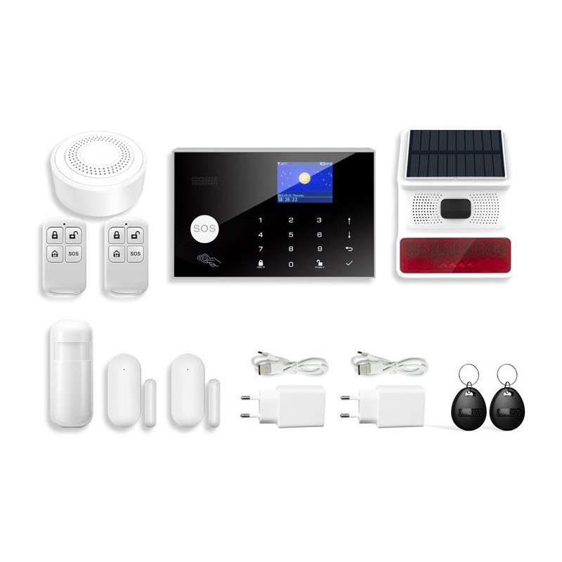 Kit alarme sans fil - LINK2HOME - Contrôle smartphone - Sirenes 90/10