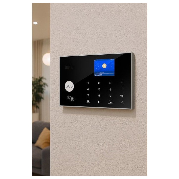 Kit alarme sans fil - LINK2HOME - Contrôle smartphone - Sirenes 90/100 dB - Accessoires complets + badges RFID Kit alarme sans fil - LINK2HOME - Contrôle smartphone - Sirenes 90/100 dB - Accessoires complets + badges RFID