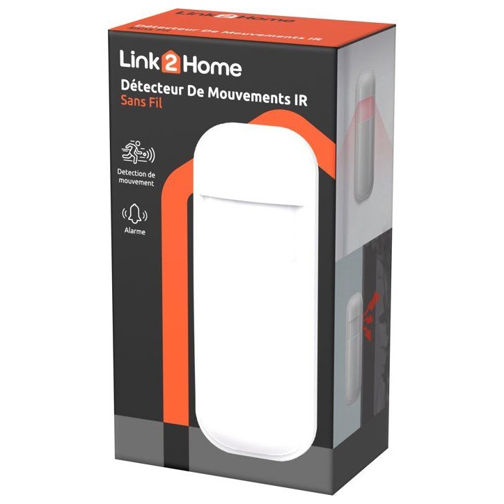 Détecteur de mouvements - LINK2HOME - 433 MHz - Détection 12 m / 110° - Anti-animaux 15 kg Détecteur de mouvements - LINK2HOME - 433 MHz - Détection 12 m / 110° - Anti-animaux 15 kg