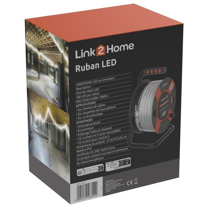 Enrouleur LED - LINK2HOME - 25 m - 1000 Lm - 10 W Enrouleur LED - LINK2HOME - 25 m - 1000 Lm - 10 W