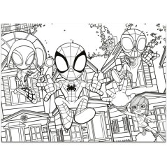 Puzzle MaxiFloor double face - Spidey - LISCIANIGIOCHI - 4 x 48 pieces