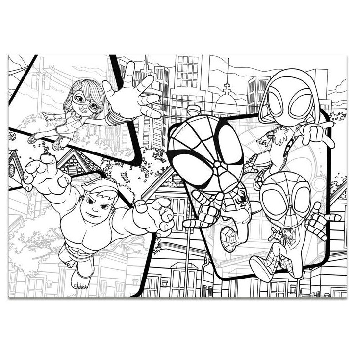 Puzzle MaxiFloor double face - Spidey - LISCIANIGIOCHI - 4 x 48 pieces - Des 4 ans Puzzle MaxiFloor double face - Spidey - LISCIANIGIOCHI - 4 x 48 pieces - Des 4 ans