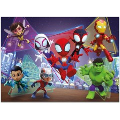Puzzle MaxiFloor double face - Spidey - LISCIANIGIOCHI - 4 x 48 pieces
