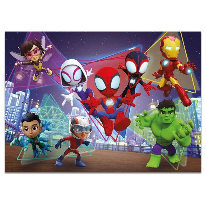 Puzzle MaxiFloor double face - Spidey - LISCIANIGIOCHI - 4 x 48 pieces - Des 4 ans Puzzle MaxiFloor double face - Spidey - LISCIANIGIOCHI - 4 x 48 pieces - Des 4 ans