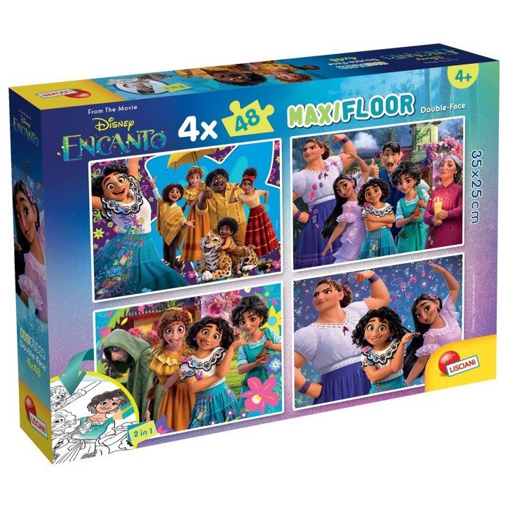 Puzzle MaxiFloor double face - Encanto - LISCIANIGIOCHI - 4 x 48 pieces - Des 4 ans