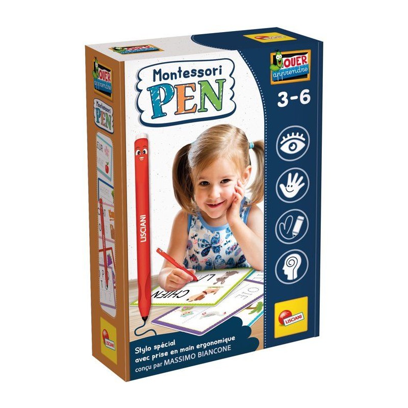 MONTESSORI PEN Stylo Ergonomique + Fiches - Jeu Éducatif - LISCIANIGI