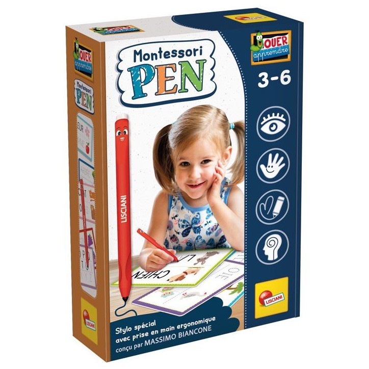 MONTESSORI PEN Stylo Ergonomique + Fiches - Jeu Éducatif - LISCIANIGIOCHI - Premiers Mots & Bonne Prise en Main - Des 3 ans MONTESSORI PEN Stylo Ergonomique + Fiches - Jeu Éducatif - LISCIANIGIOCHI - Premiers Mots & Bonne Prise en Main - Des 3 ans