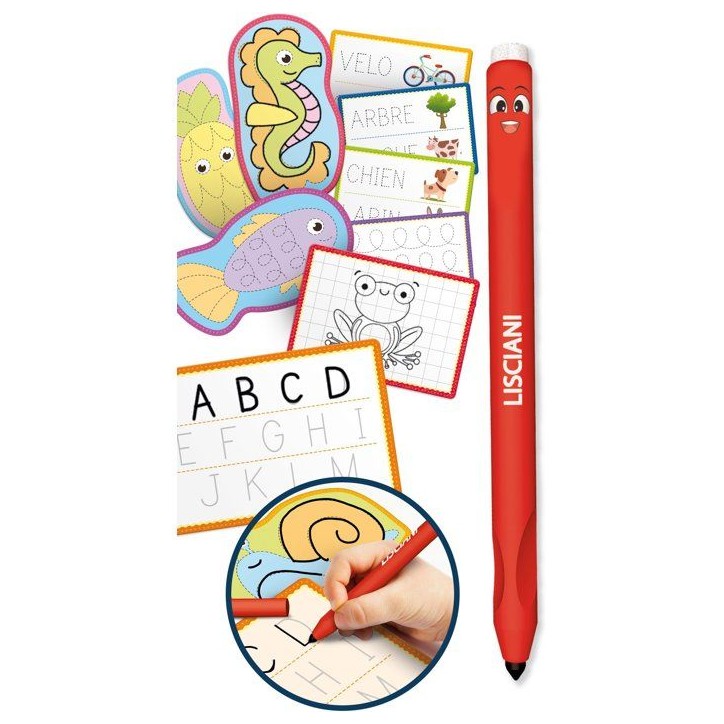 MONTESSORI PEN Stylo Ergonomique + Fiches - Jeu Éducatif - LISCIANIGIOCHI - Premiers Mots & Bonne Prise en Main - Des 3 ans MONTESSORI PEN Stylo Ergonomique + Fiches - Jeu Éducatif - LISCIANIGIOCHI - Premiers Mots & Bonne Prise en Main - Des 3 ans