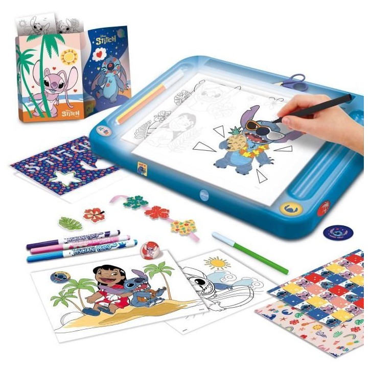 Kit de dessin - LISCIANIGIOCHI - STITCH - Table lumineuse - Modeles, Feutres Kit de dessin - LISCIANIGIOCHI - STITCH - Table lumineuse - Modeles, Feutres