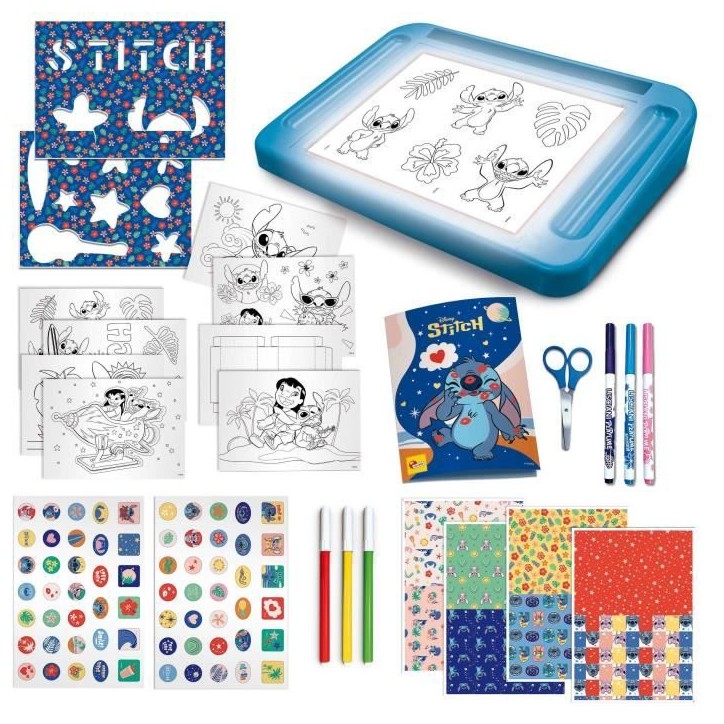 Kit de dessin - LISCIANIGIOCHI - STITCH - Table lumineuse - Modeles, Feutres Kit de dessin - LISCIANIGIOCHI - STITCH - Table lumineuse - Modeles, Feutres