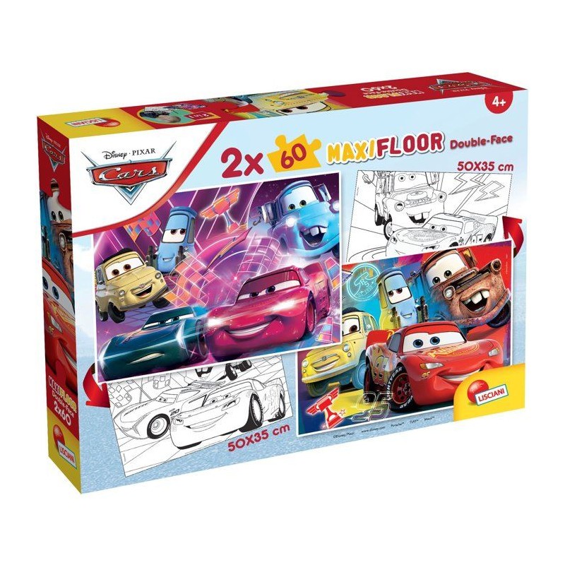 Puzzle MaxiFloor double face - Cars - LISCIANIGIOCHI - 2 x 60 pieces -