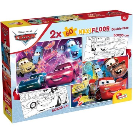 Puzzle MaxiFloor double face - Cars - LISCIANIGIOCHI - 2 x 60 pieces -