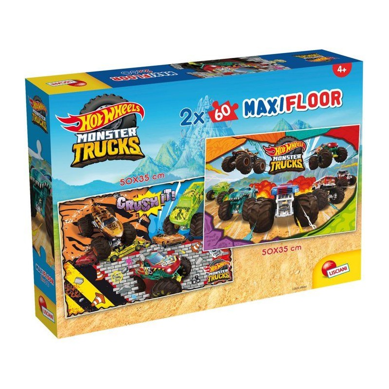 Puzzle MaxiFloor - HotWheels - LISCIANIGIOCHI - 2 x 60 pieces - Des 4