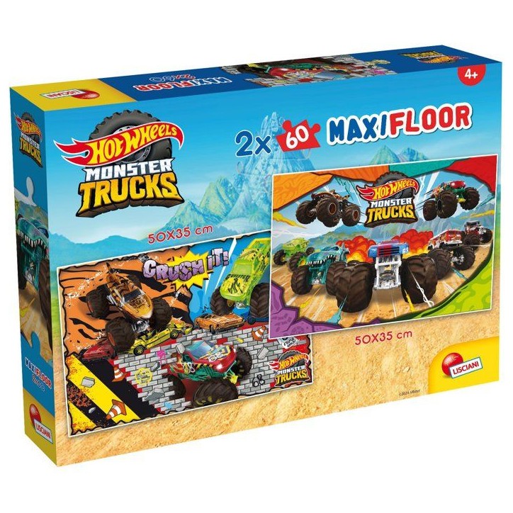 Puzzle MaxiFloor - HotWheels - LISCIANIGIOCHI - 2 x 60 pieces - Des 4 ans