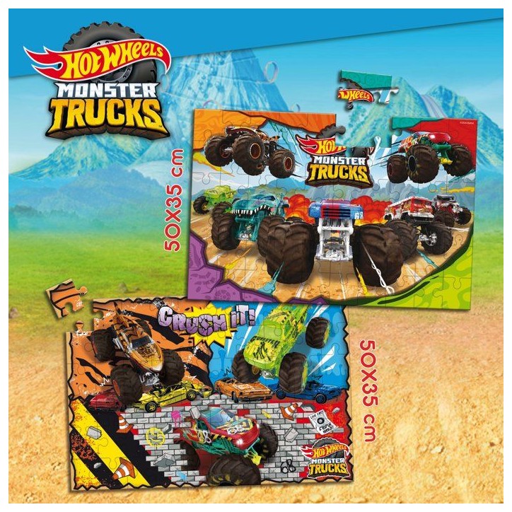Puzzle MaxiFloor - HotWheels - LISCIANIGIOCHI - 2 x 60 pieces - Des 4 ans