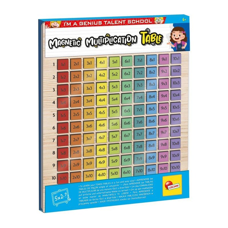 TALENT SCHOOL Table de Multiplication Magnétique Bois - LISCIANIGIOCH