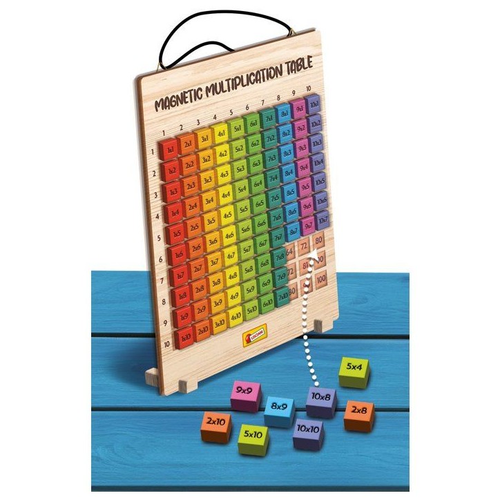 TALENT SCHOOL Table de Multiplication Magnétique Bois - LISCIANIGIOCHI - Pédagogie & Apprentissage Autonome - Des 6 ans