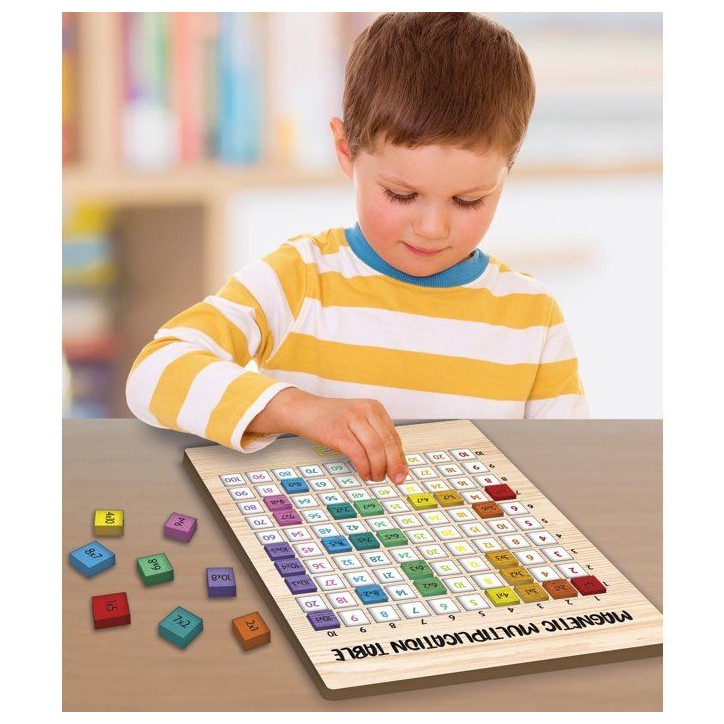 TALENT SCHOOL Table de Multiplication Magnétique Bois - LISCIANIGIOCHI - Pédagogie & Apprentissage Autonome - Des 6 ans