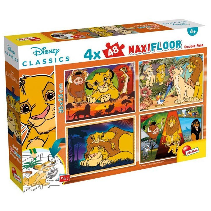 Puzzle MaxiFloor - Le Roi Lion - LISCIANIGIOCHI - 4 x 48 pieces - Des 4 ans Puzzle MaxiFloor - Le Roi Lion - LISCIANIGIOCHI - 4 x 48 pieces - Des 4 ans