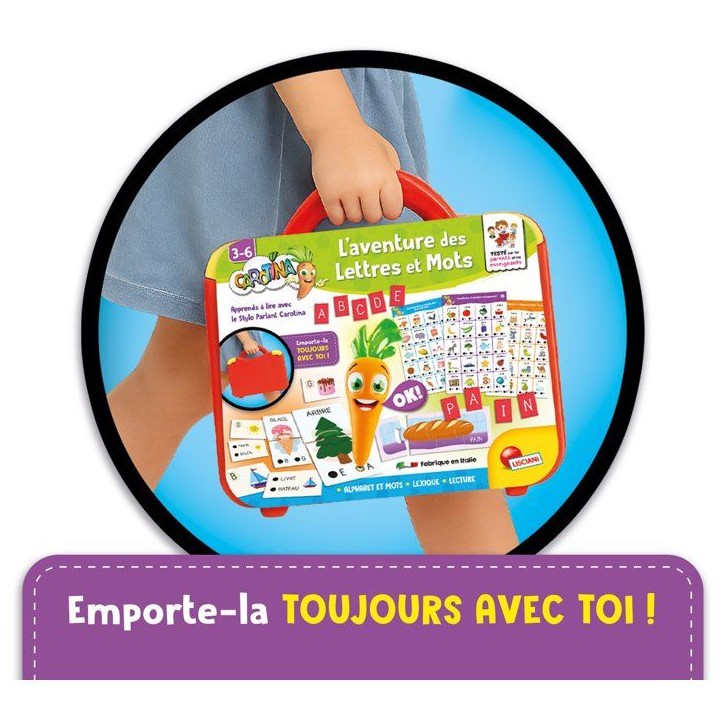 CAROTINA Stylo Parlant Valisette Aventure des Lettres et Mots - LISCIANIGIOCHI - Alphabet & Quiz - Des 3 ans CAROTINA Stylo Parlant Valisette Aventure des Lettres et Mots - LISCIANIGIOCHI - Alphabet & Quiz - Des 3 ans