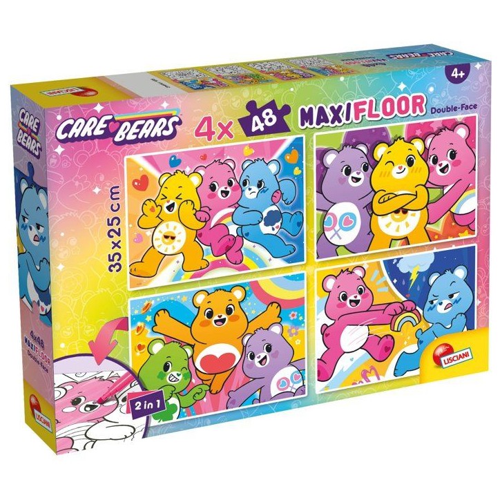 Puzzle MaxiFloor - Care Bears - LISCIANIGIOCHI - 4 x 48 pieces - Des 4 ans Puzzle MaxiFloor - Care Bears - LISCIANIGIOCHI - 4 x 48 pieces - Des 4 ans
