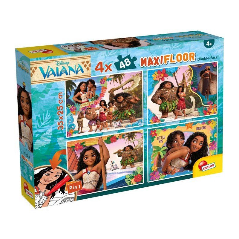Puzzle MaxiFloor - Vaiana 2 - LISCIANIGIOCHI - 4 x 48 pieces - Des 4 a