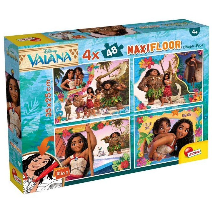Puzzle MaxiFloor - Vaiana 2 - LISCIANIGIOCHI - 4 x 48 pieces - Des 4 ans Puzzle MaxiFloor - Vaiana 2 - LISCIANIGIOCHI - 4 x 48 pieces - Des 4 ans