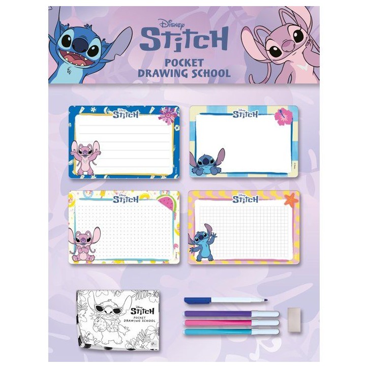 Pocket Studio de Dessin - Stitch - LISCIANIGIOCHI - Kit Dessin - Ardoises effaçables - Feutres inclus - Des 3 ans Pocket Studio de Dessin - Stitch - LISCIANIGIOCHI - Kit Dessin - Ardoises effaçables - Feutres inclus - Des 3 ans