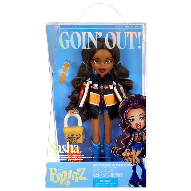 Bratz Goin' Out Poupée - Sasha - 1 Poupée Mannequin a Collectionner - Une Tenue, Un Sac a Main, Une Paire de Lunettes Soleil - Bratz Goin' Out Poupée - Sasha - 1 Poupée Mannequin a Collectionner - Une Tenue, Un Sac a Main, Une Paire de Lunettes Soleil -