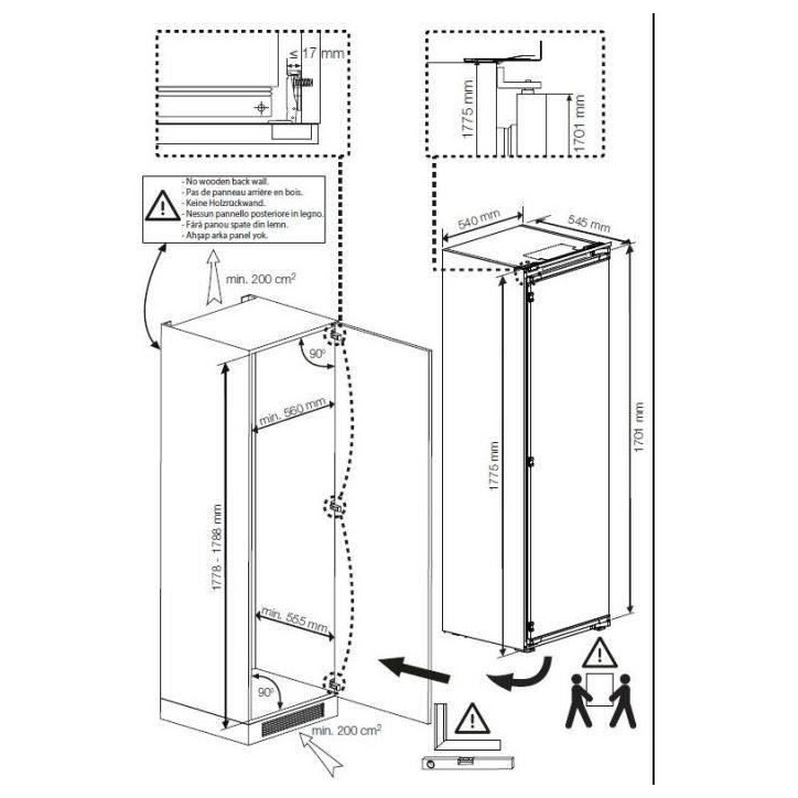 Congélateur armoire intégrable BEKO BFNA247E40SN - 220L - Blanc Congélateur armoire intégrable BEKO BFNA247E40SN - 220L - Blanc